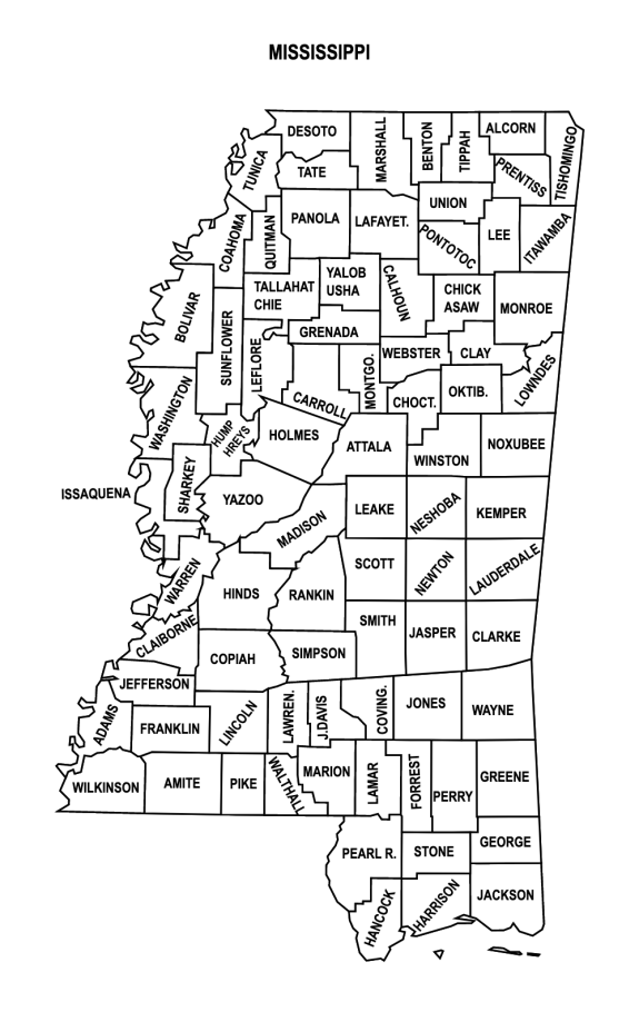 Printable Mississippi County Map