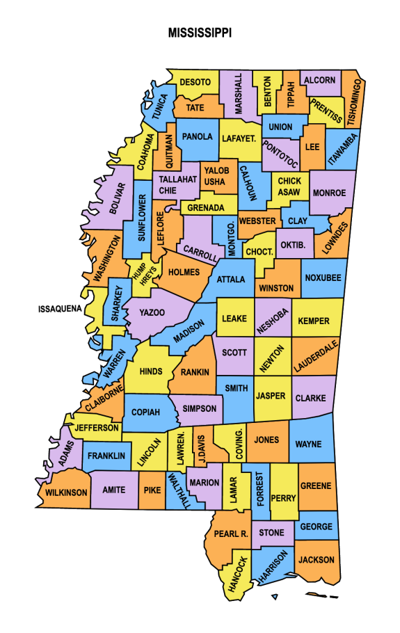 Printable Mississippi County Map