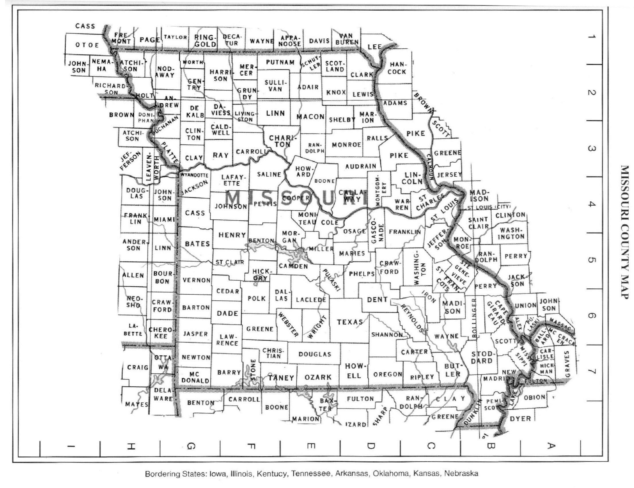 Printable Missouri County Map Astra edu pl