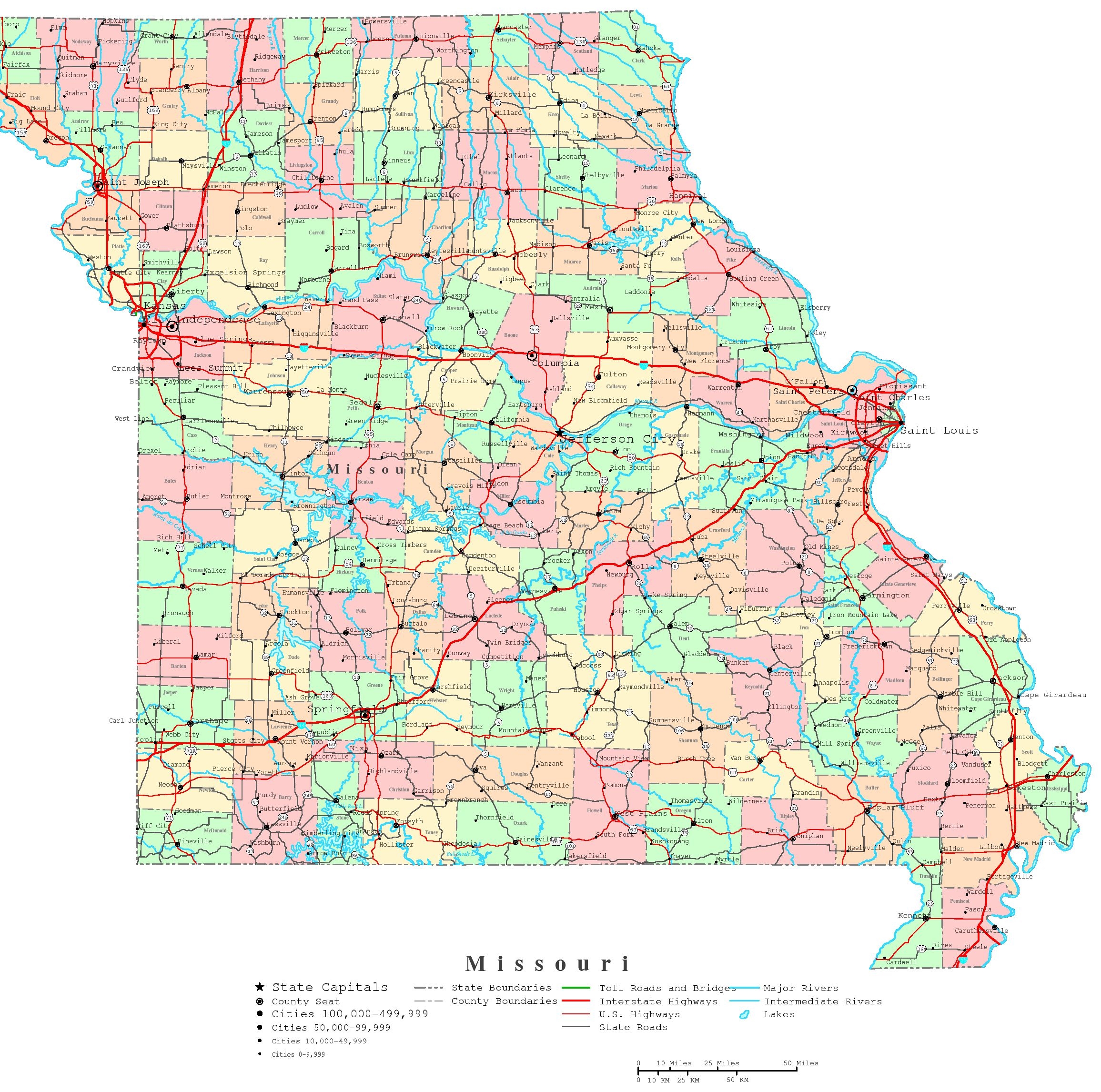 Printable Missouri Map