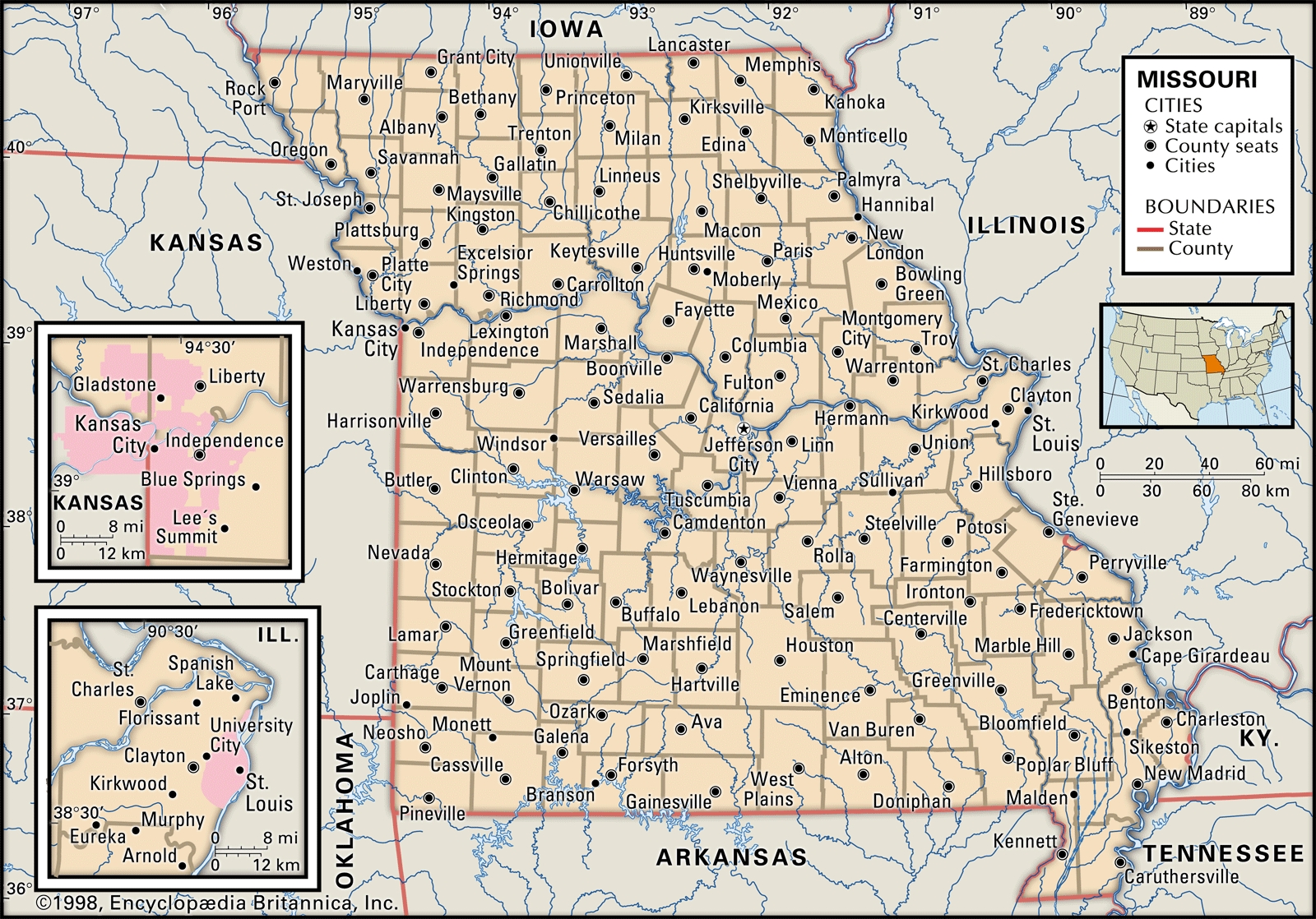 Printable Missouri Map With Cities