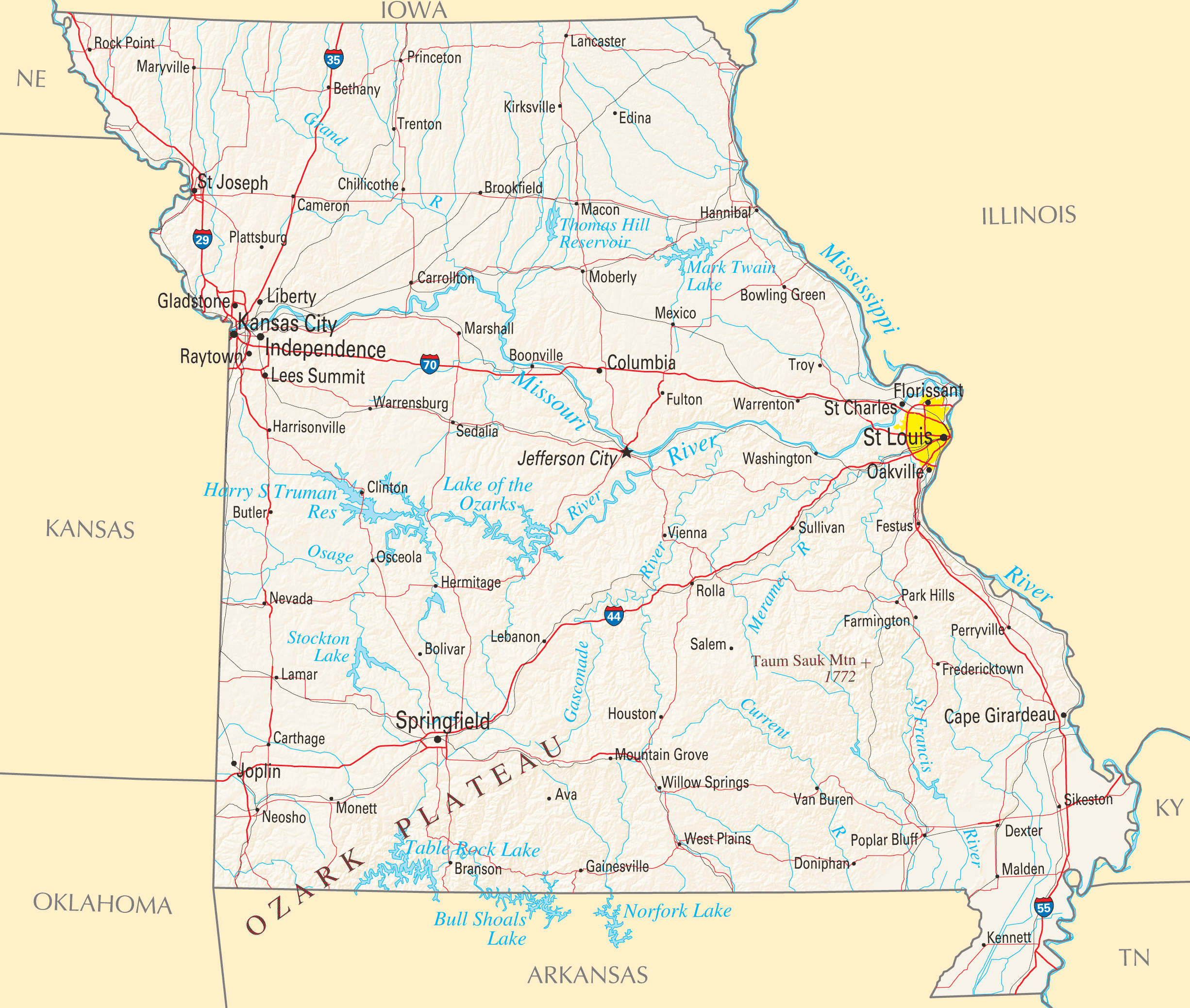 Printable Missouri Map