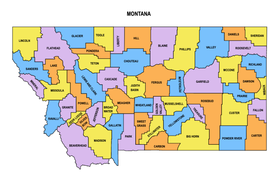 Printable Montana County Map