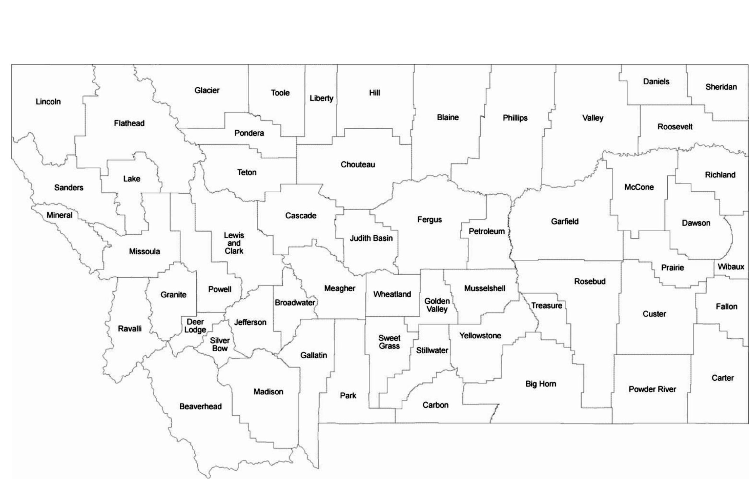 Printable Montana Map Counties Free Download And Print For You 
