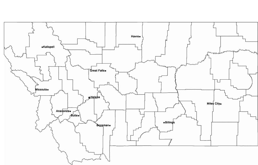 Printable Montana Map PrintableLib Printable Montana Map PrintableLib