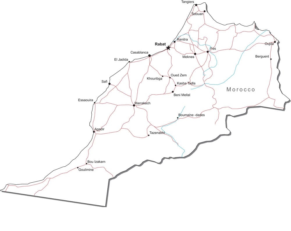 Printable Morocco Cities Map Free Download And Print For You 