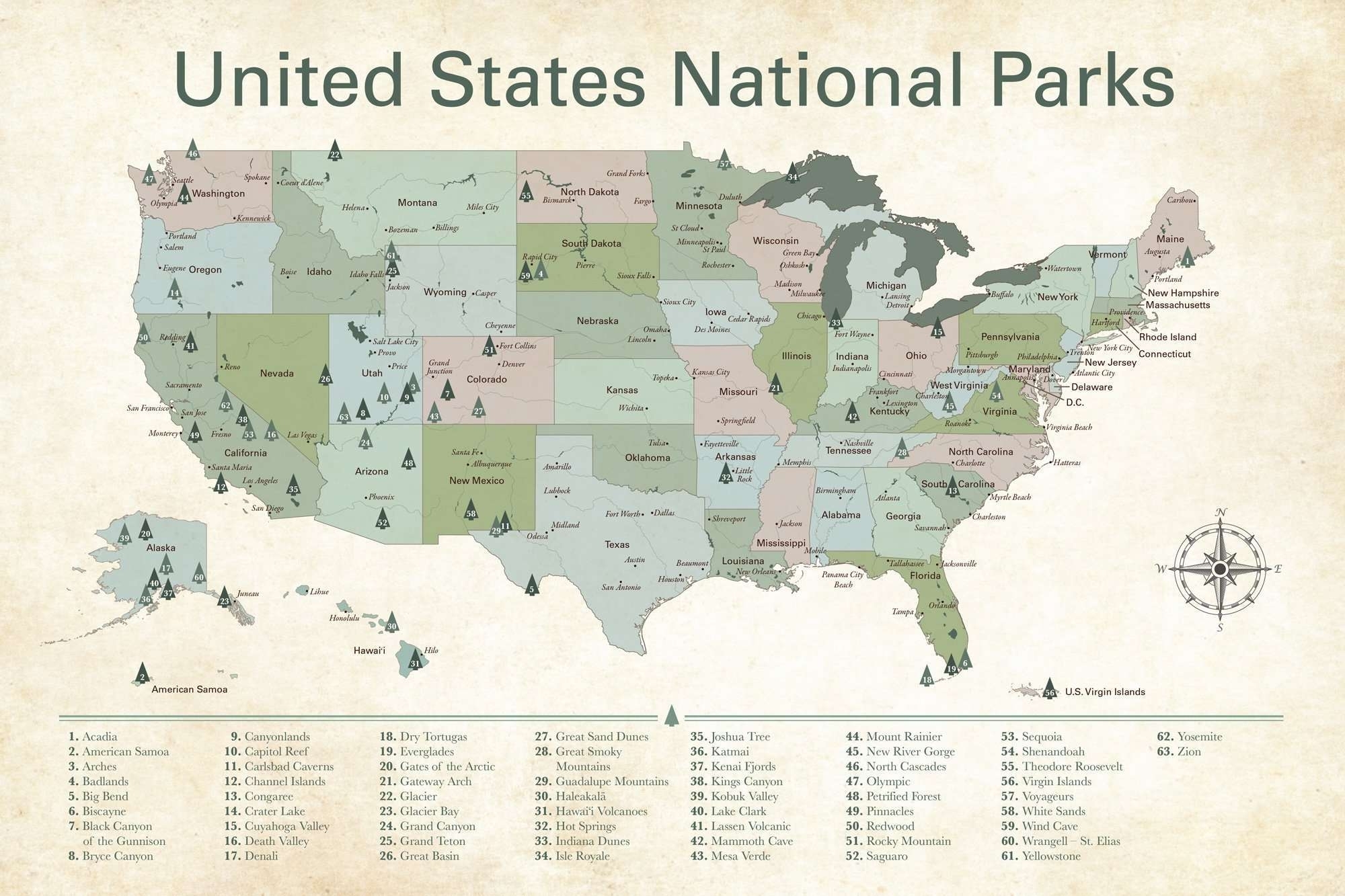 Printable National Parks Map Free Printable Maps