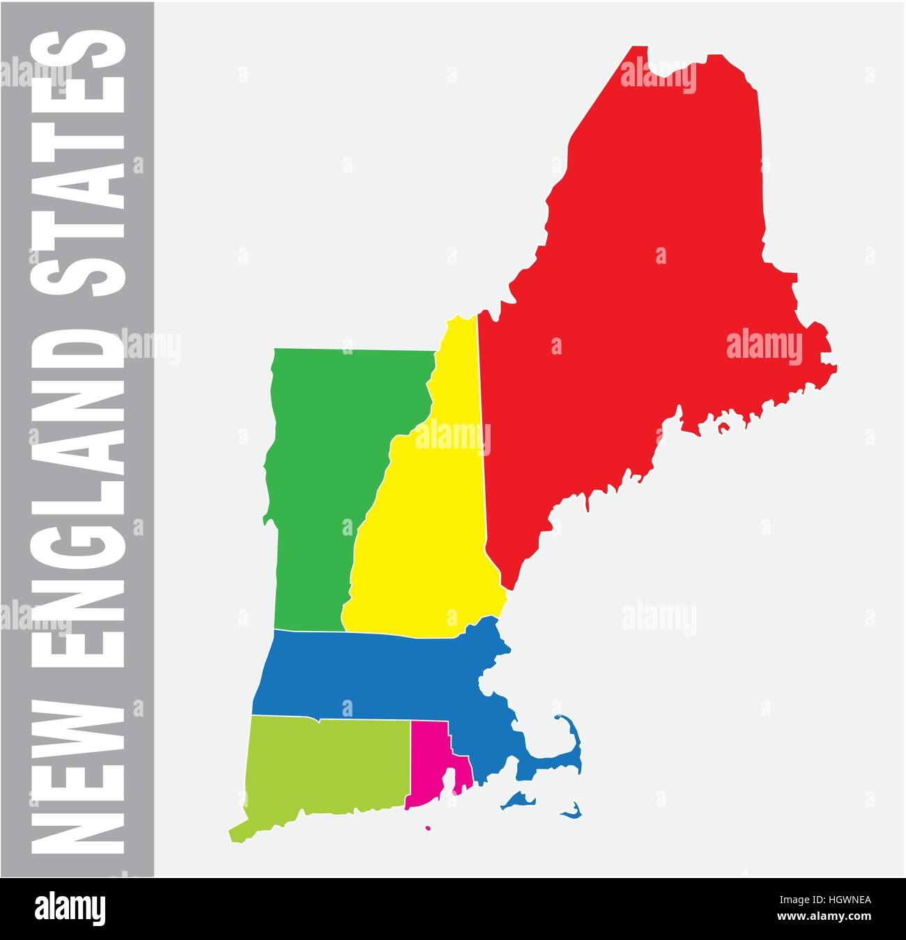 Printable New England Map