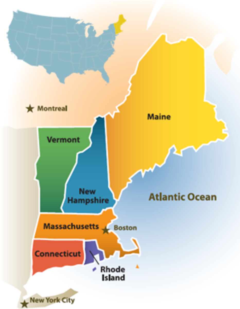 Printable New England Map