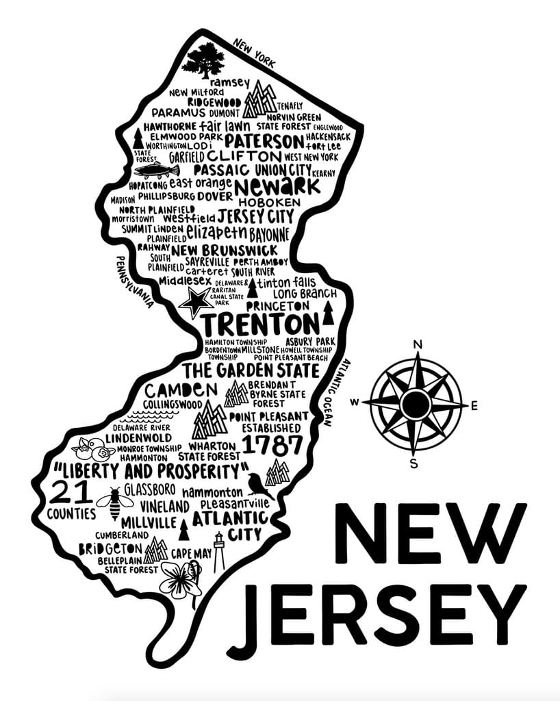 Printable New Jersey US Map Free Download And Print For You