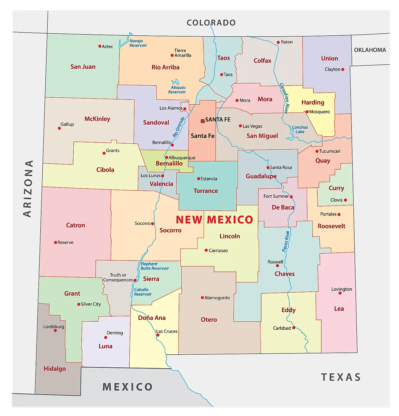 Printable New Mexico Map
