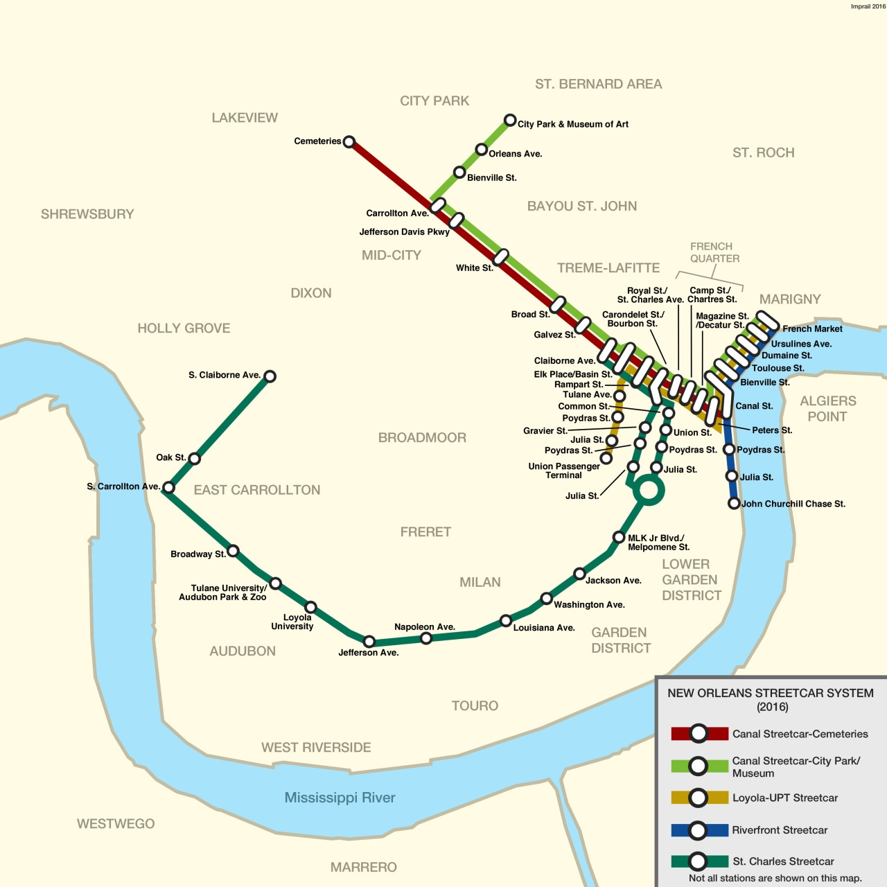 Printable New Orleans Streetcar Map