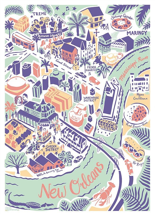 Printable New Orleans Tourist Map Printable New Year Banners