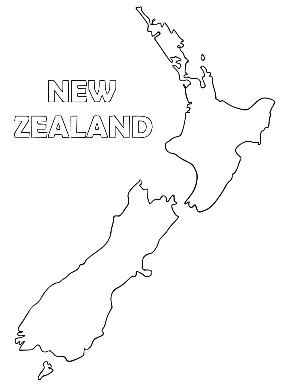 Printable New Zealand Map Coloring Page Download Print Or Color 