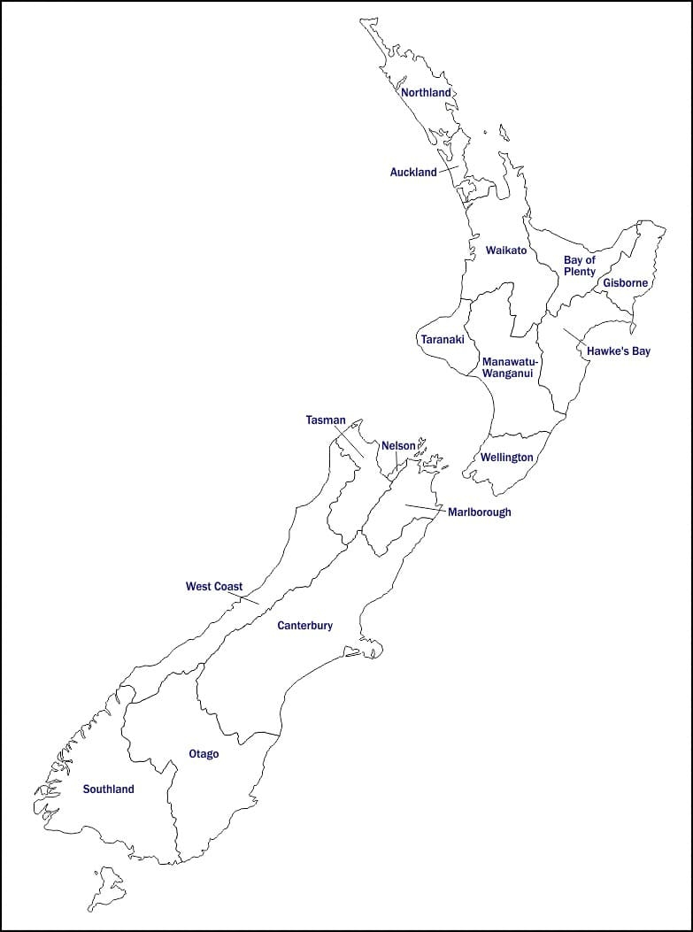 Printable New Zealand On The Map Free Download And Print For You 