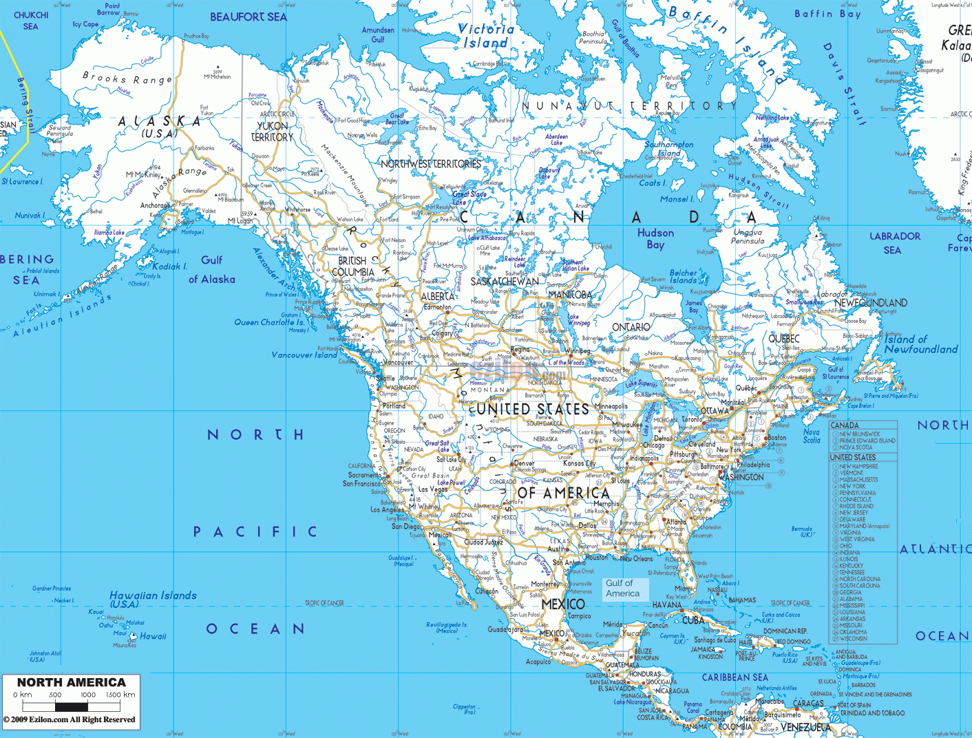 Printable North America Map