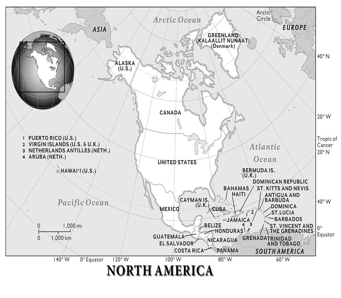 Printable North America Map Blank 2 Free Download And Print For You
