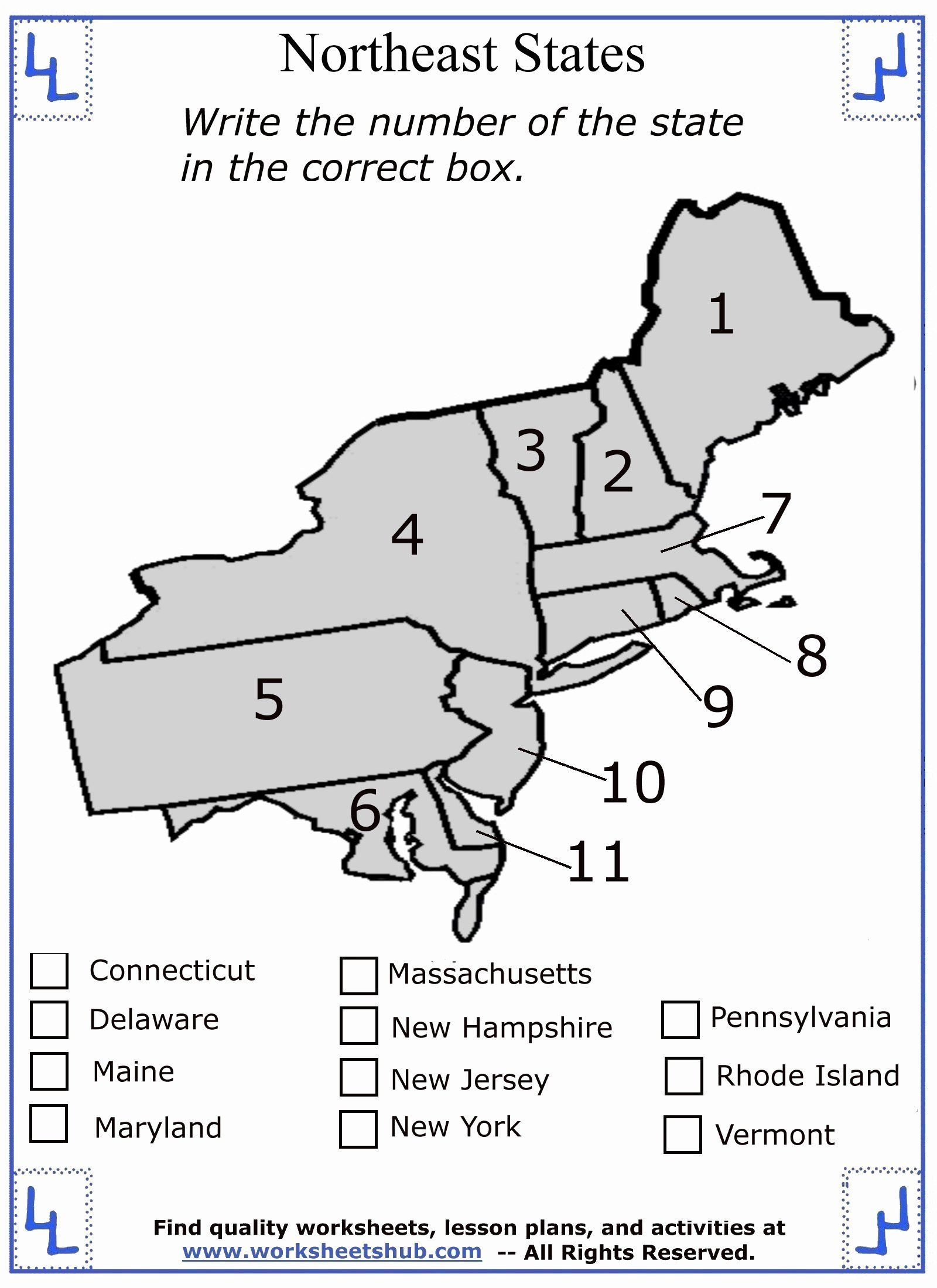Printable Northeast States And Capitals Map