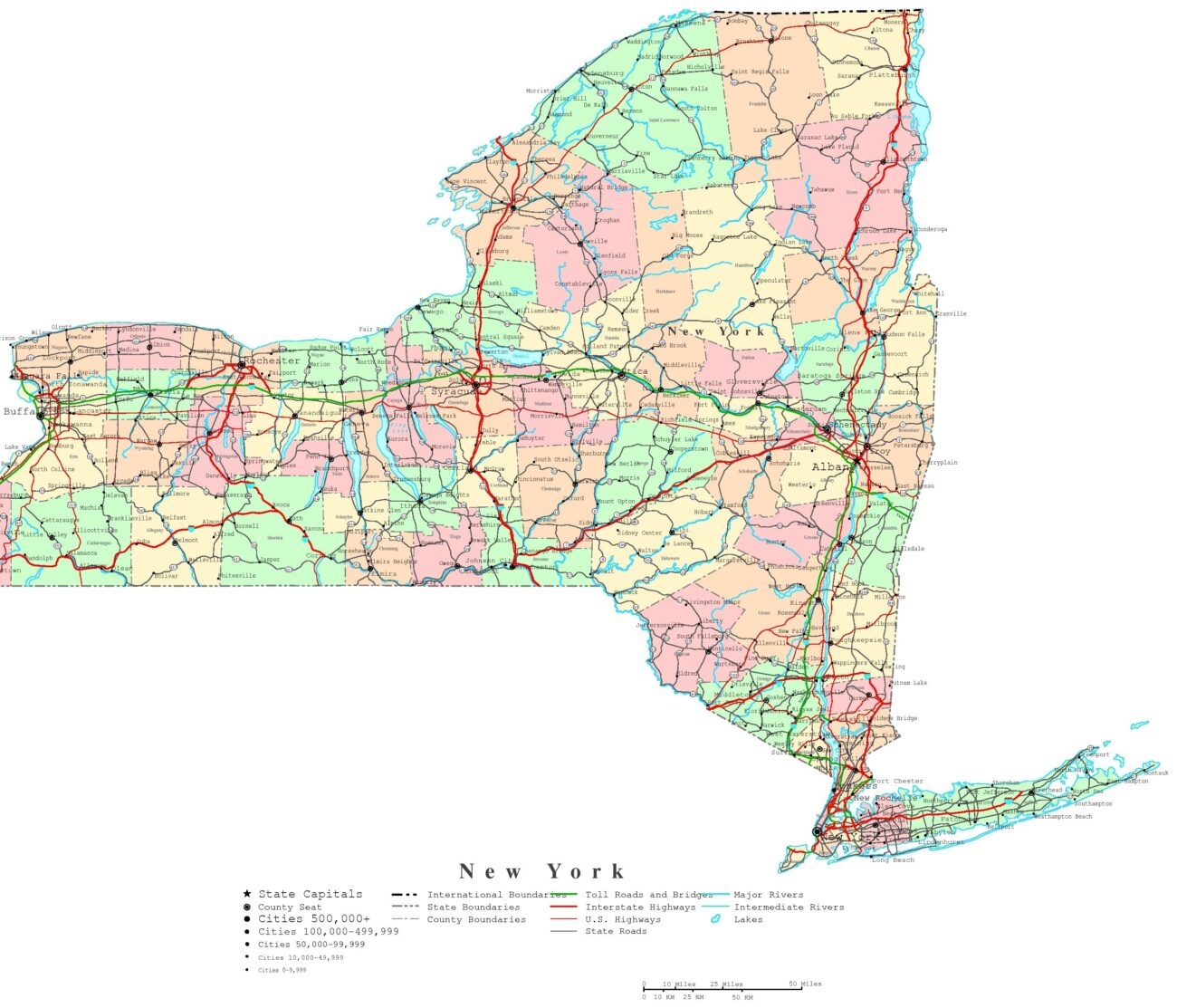 Printable Nys Map Free Printable Maps