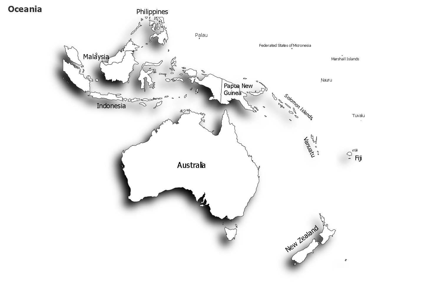 Printable Oceania Map 4 Free Download And Print For You 