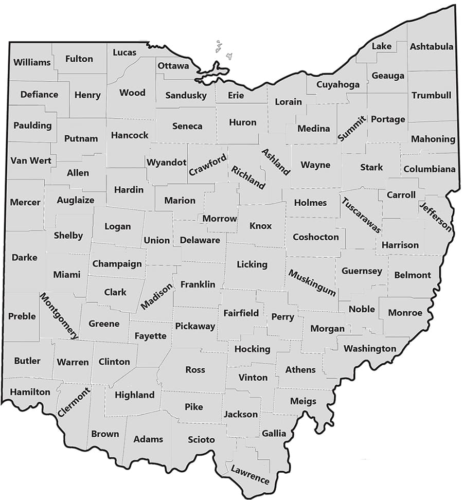 Printable Ohio County Map Free Download And Print For You