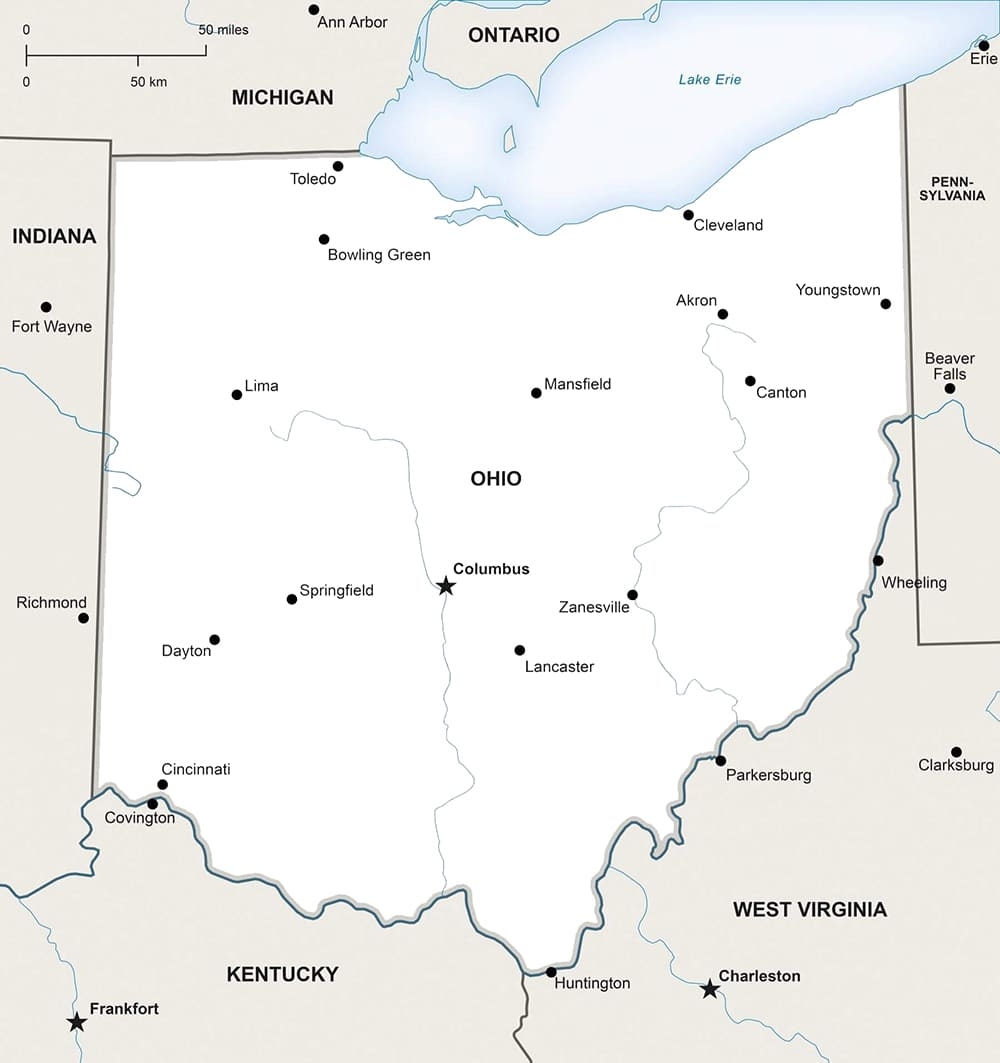 Printable Ohio Political Map Free Download And Print For You 
