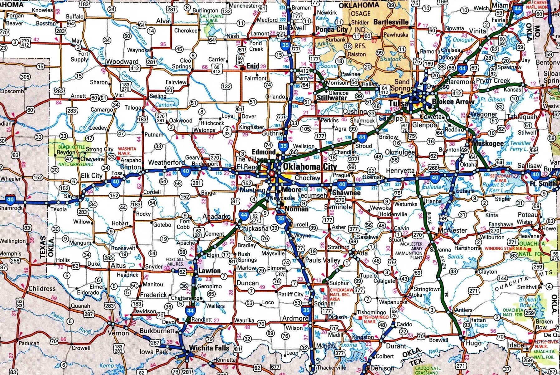 Printable Oklahoma Road Map Printable Oklahoma Road Map