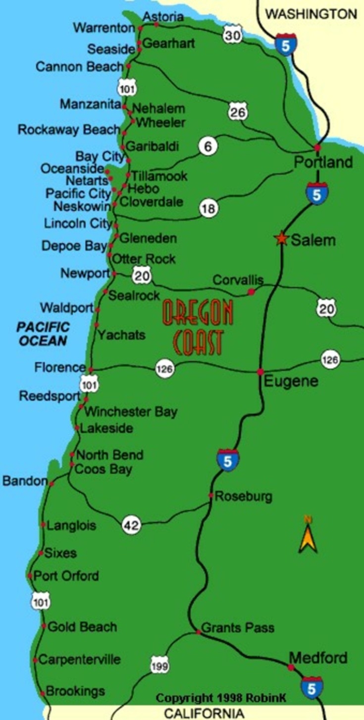 Printable Oregon Coast Map