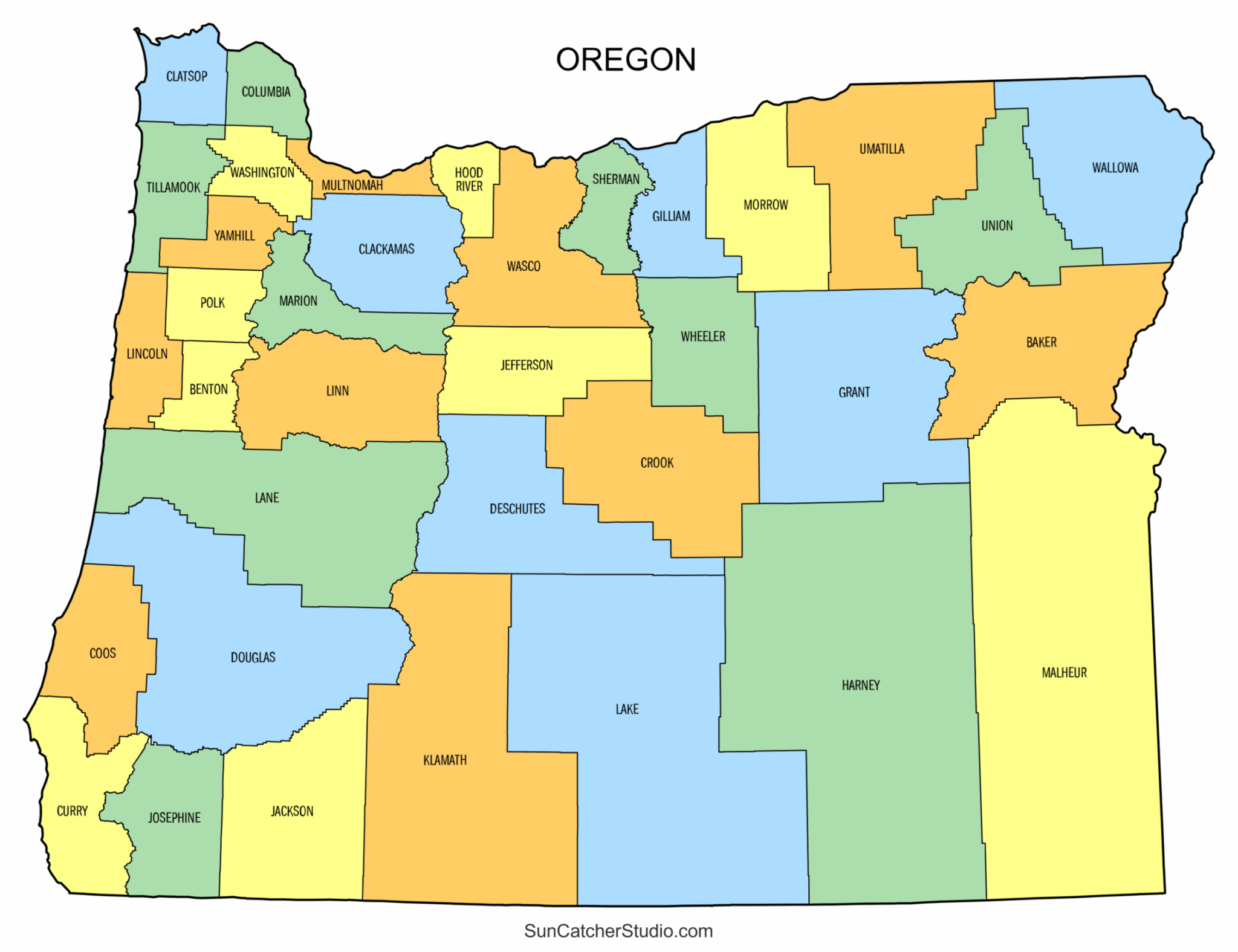 Printable Oregon County Map Free Printable Maps