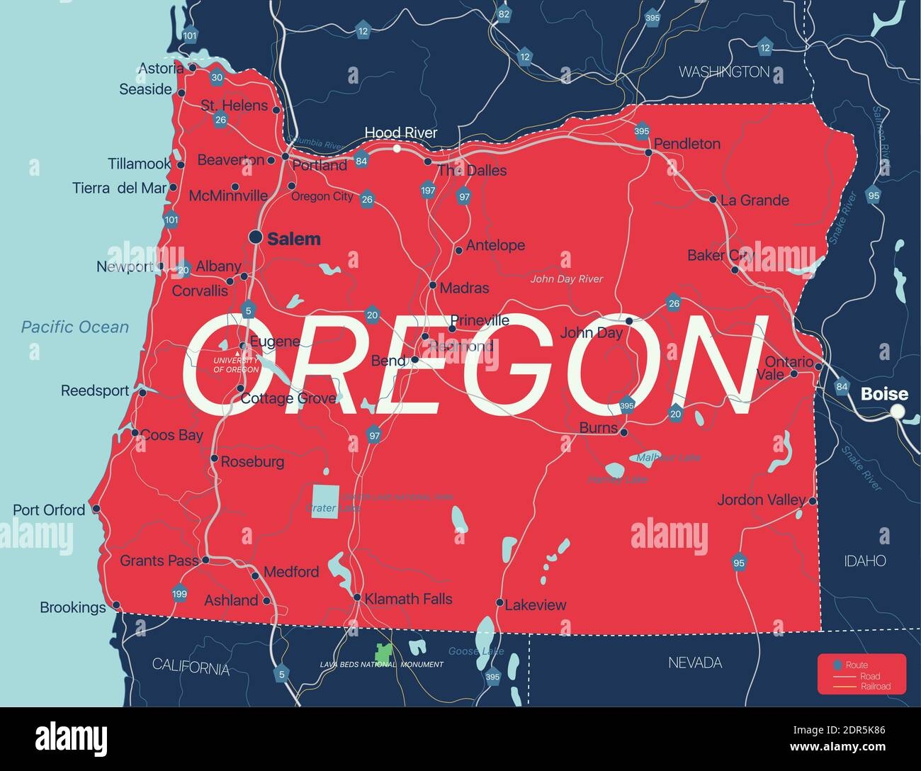 Printable Oregon Map With Cities