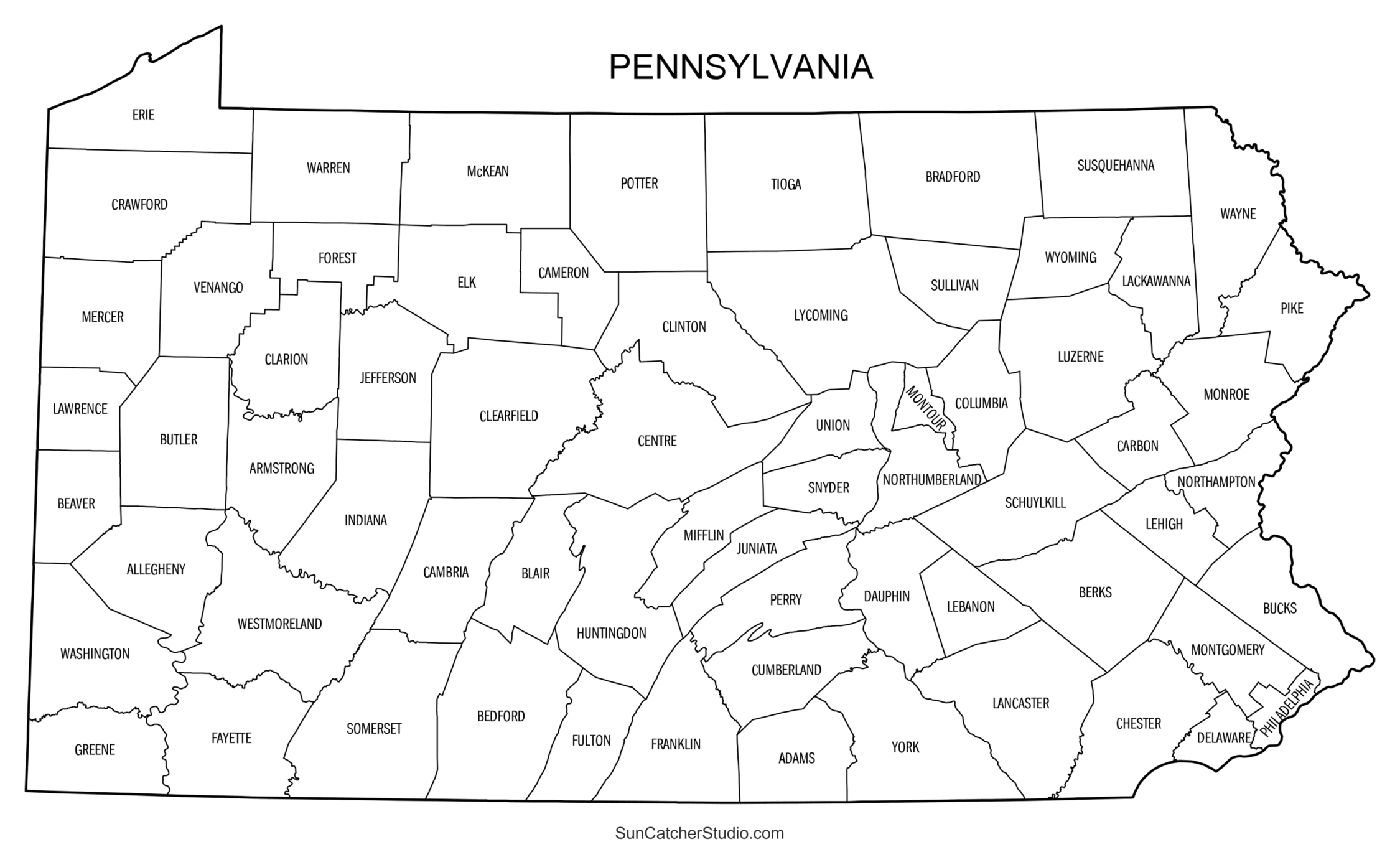 Printable Pa County Map Jenny Blog