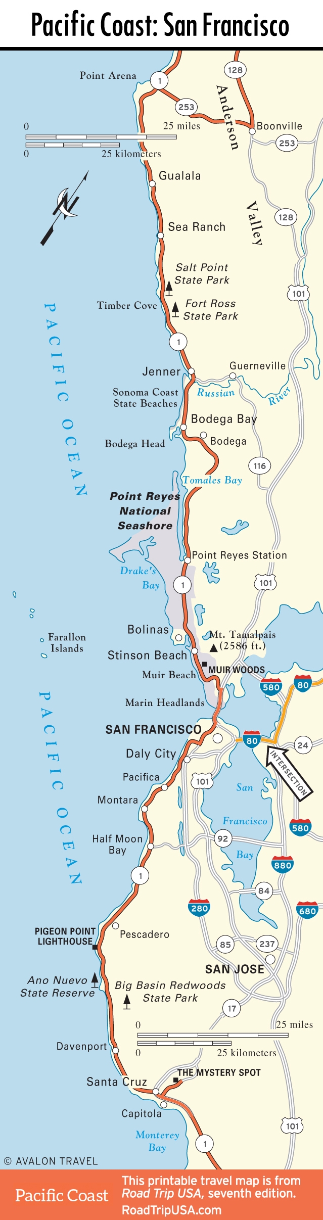 Printable Pacific Coast Highway Map