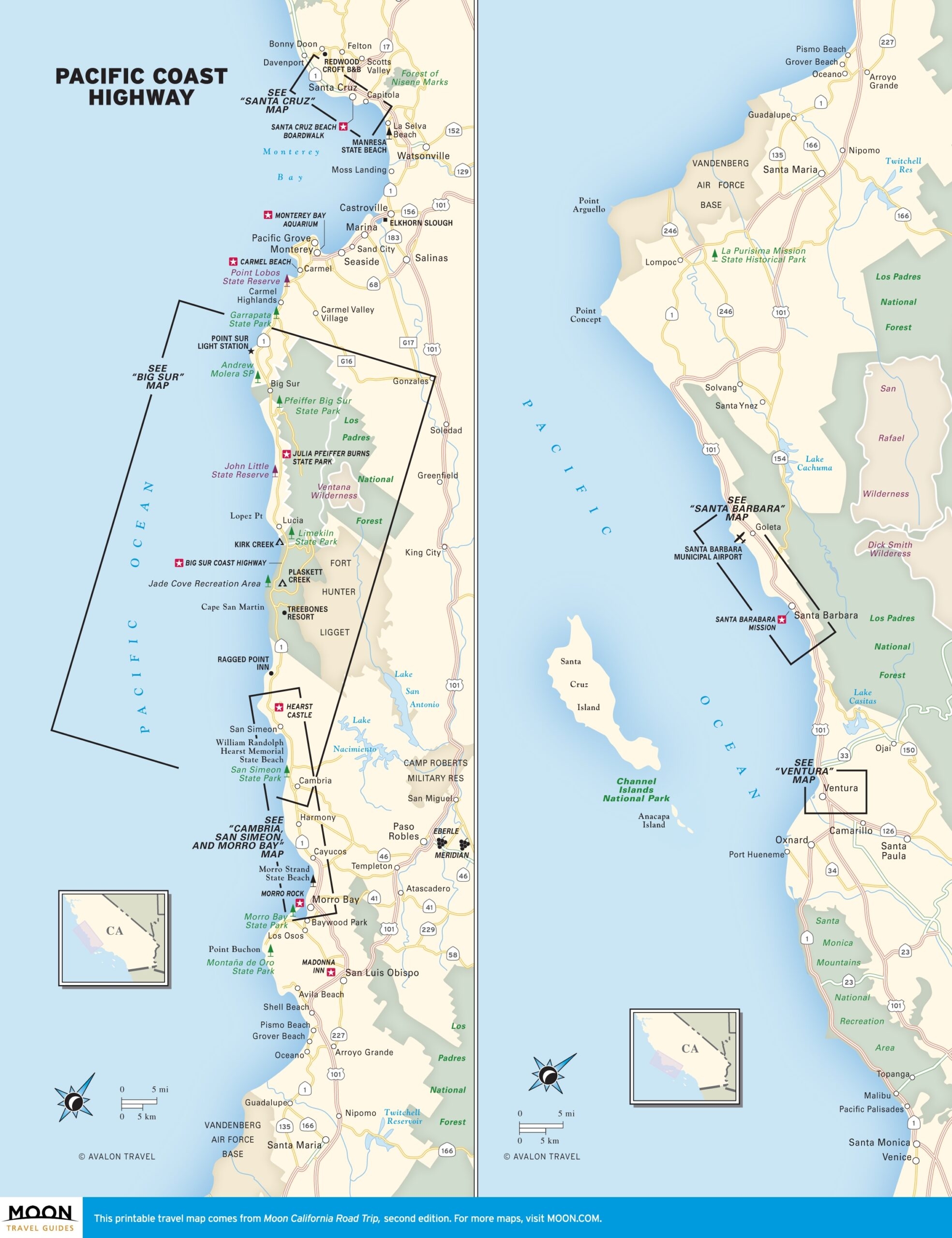 Printable Pacific Coast Highway Map Free Printable Maps
