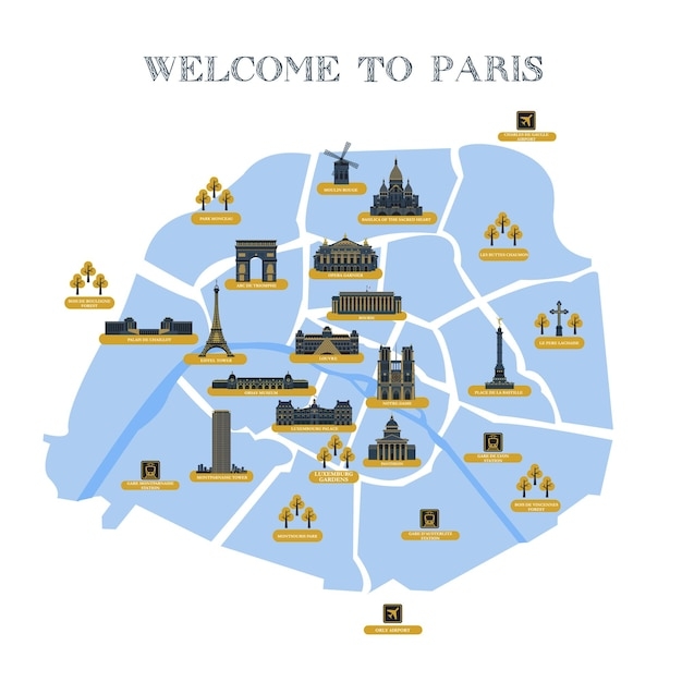 Printable Paris Attractions Map