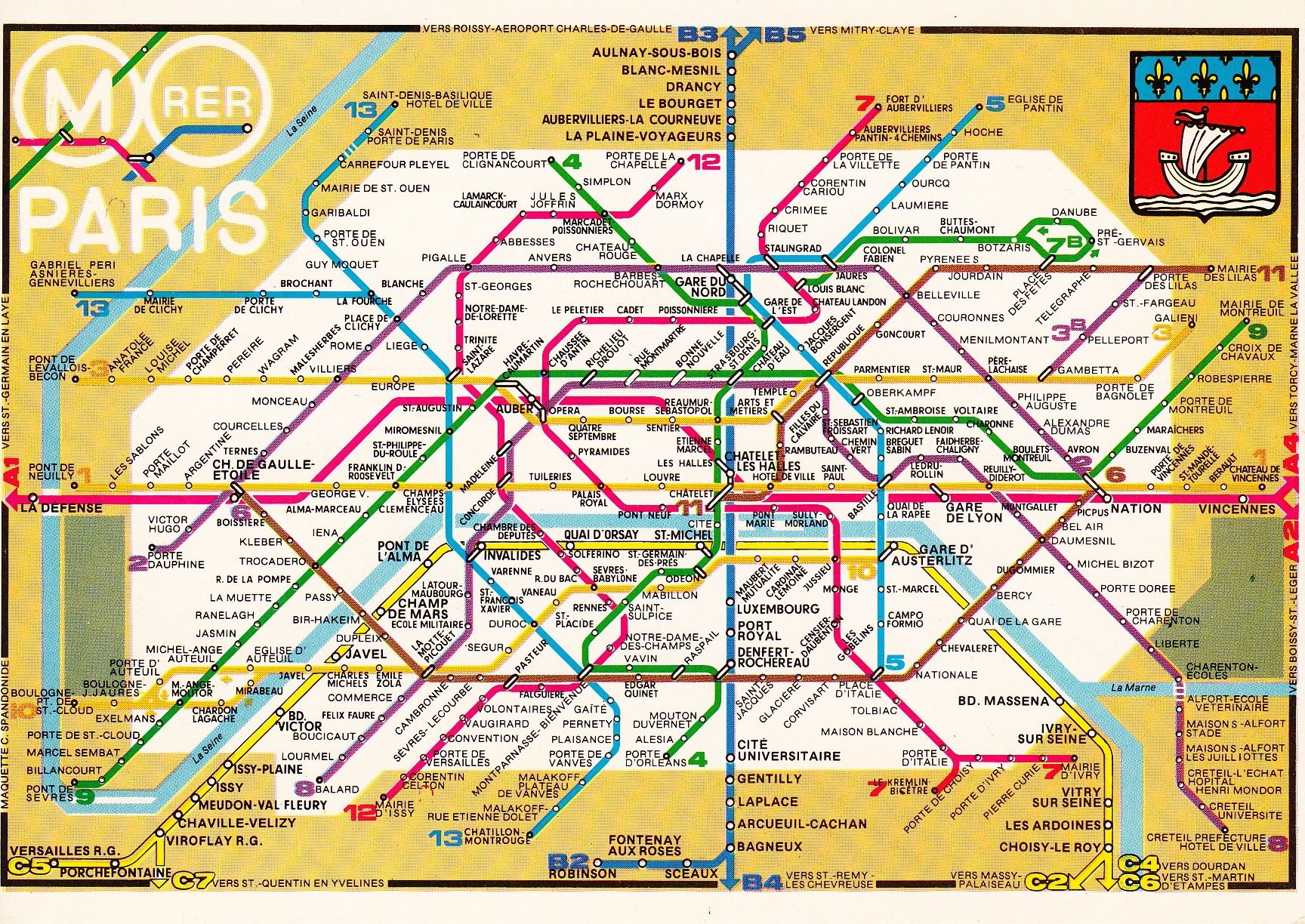 Printable Paris Metro Map