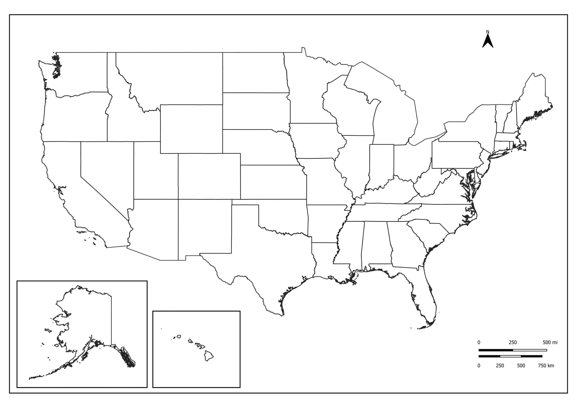 Printable Pdf Blank Us Map