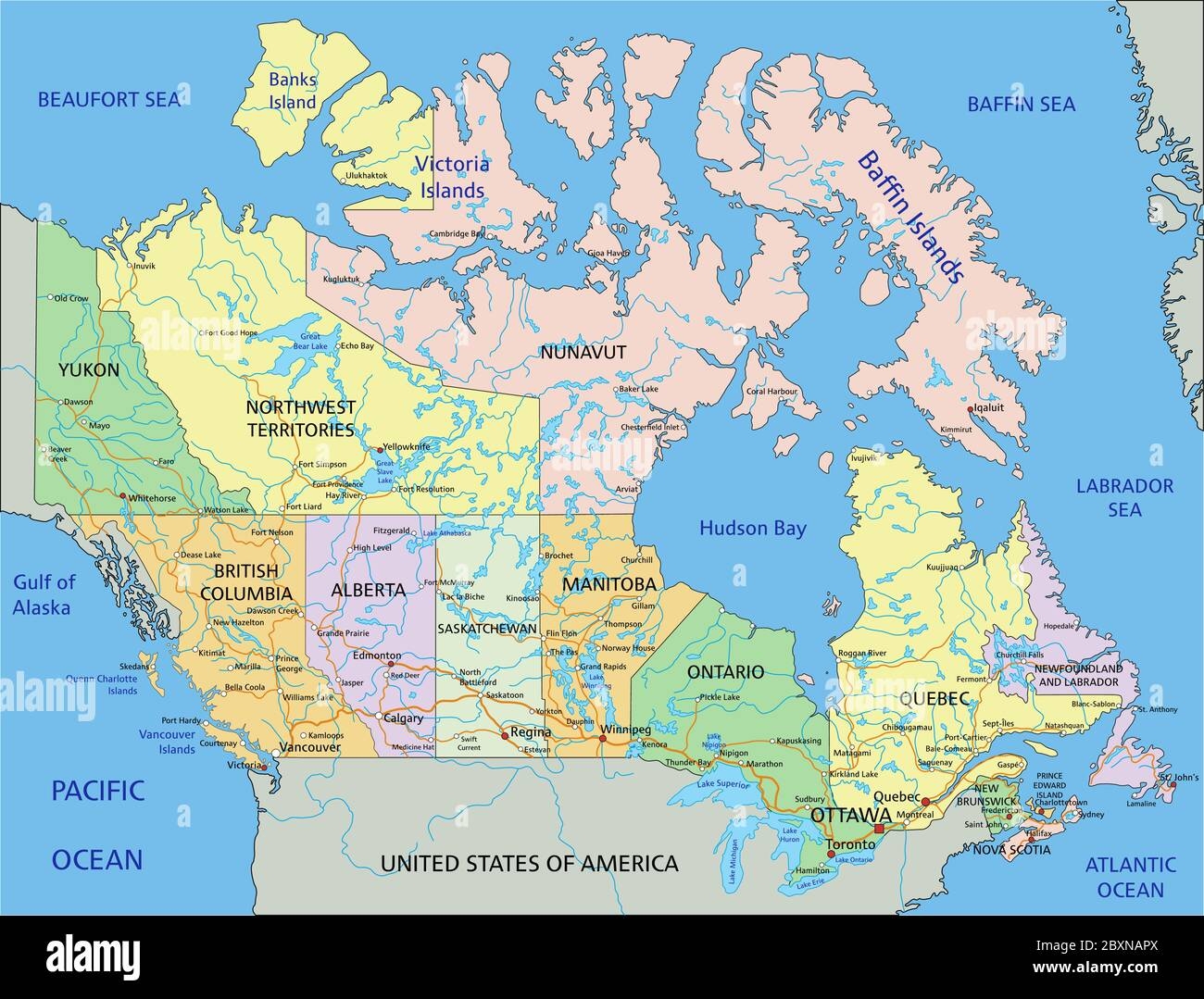 Printable Political Map Of Canada