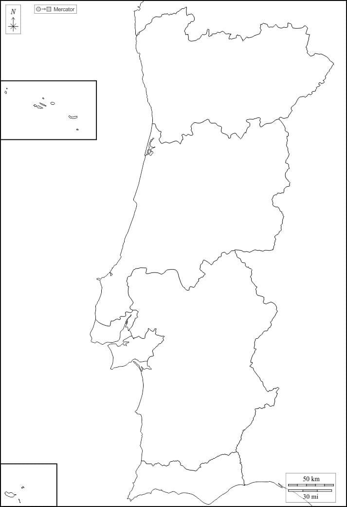 Printable Portugal Islands Map Free Download And Print For You 