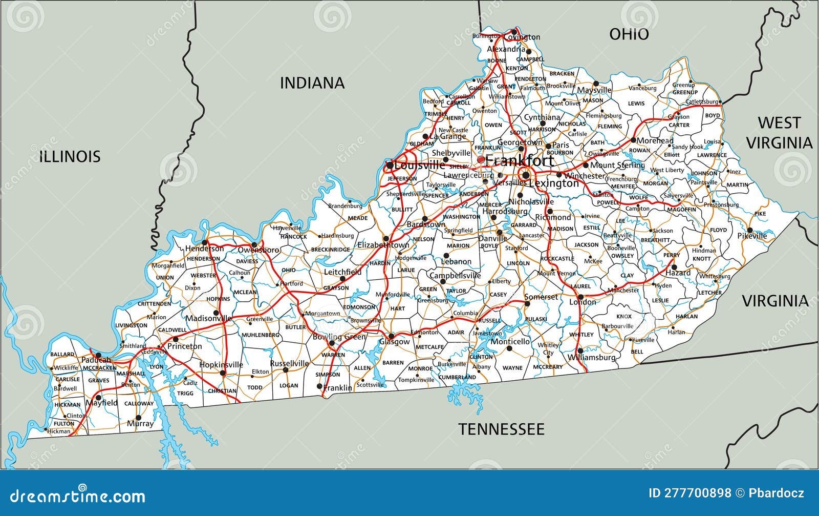 Printable Road Map Of Kentucky