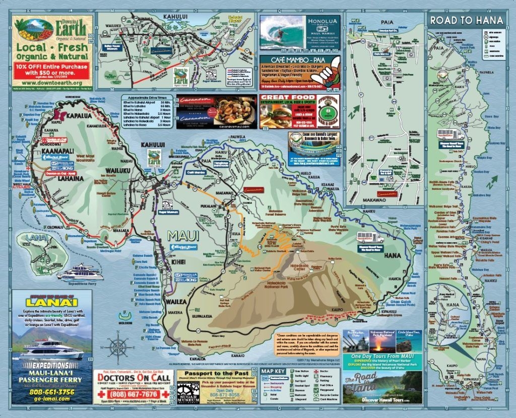 Printable Road Map Of Maui Hawaii