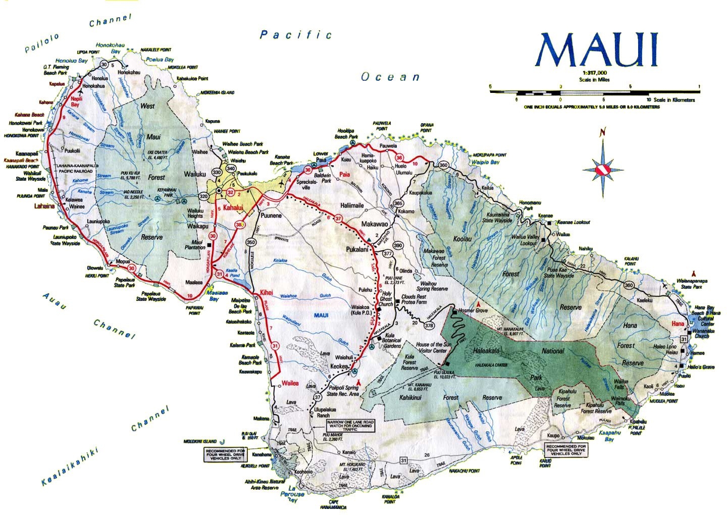 Printable Road Map Of Maui Hawaii