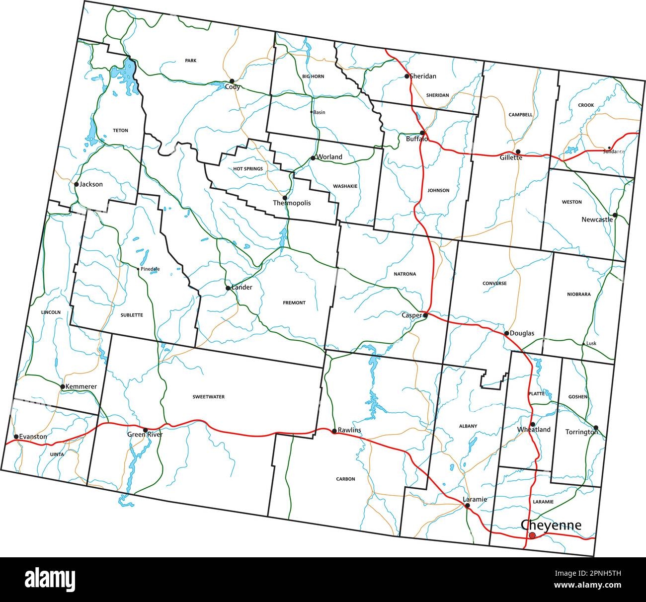 Printable Road Map Of Wyoming