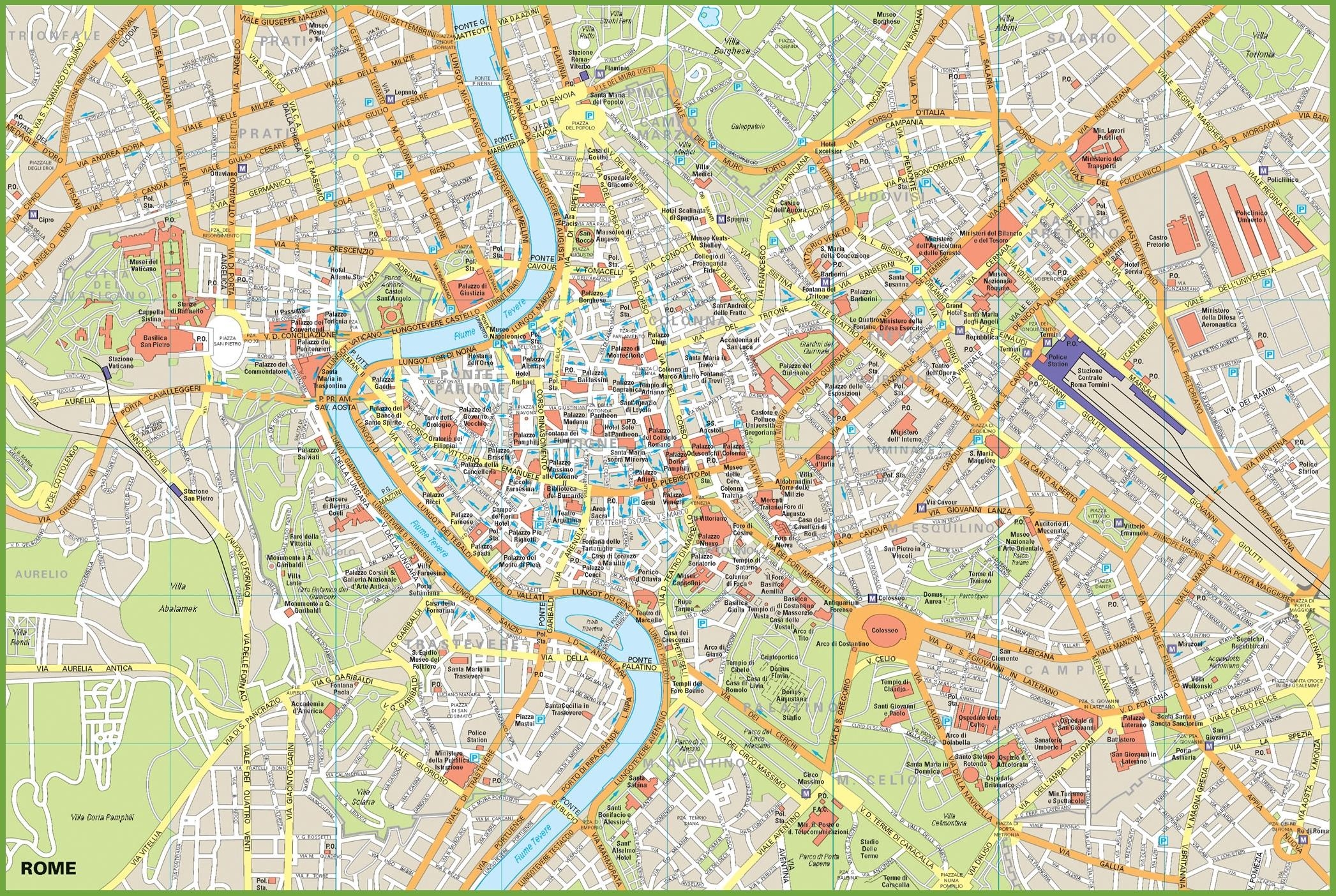 Printable Rome Tourist Map
