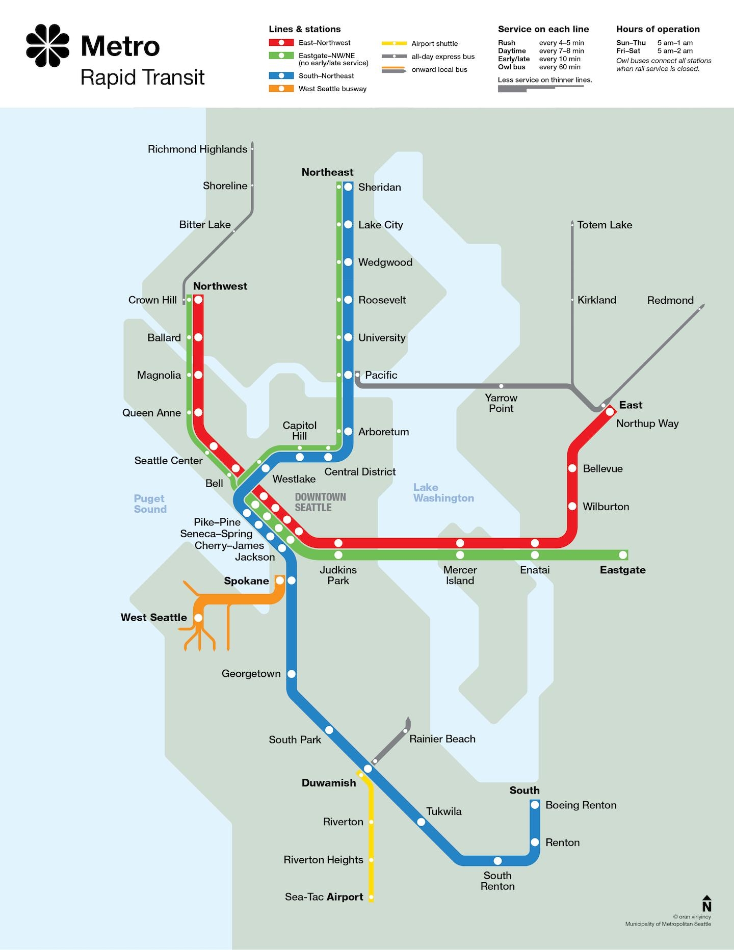 Printable Seattle Light Rail Map