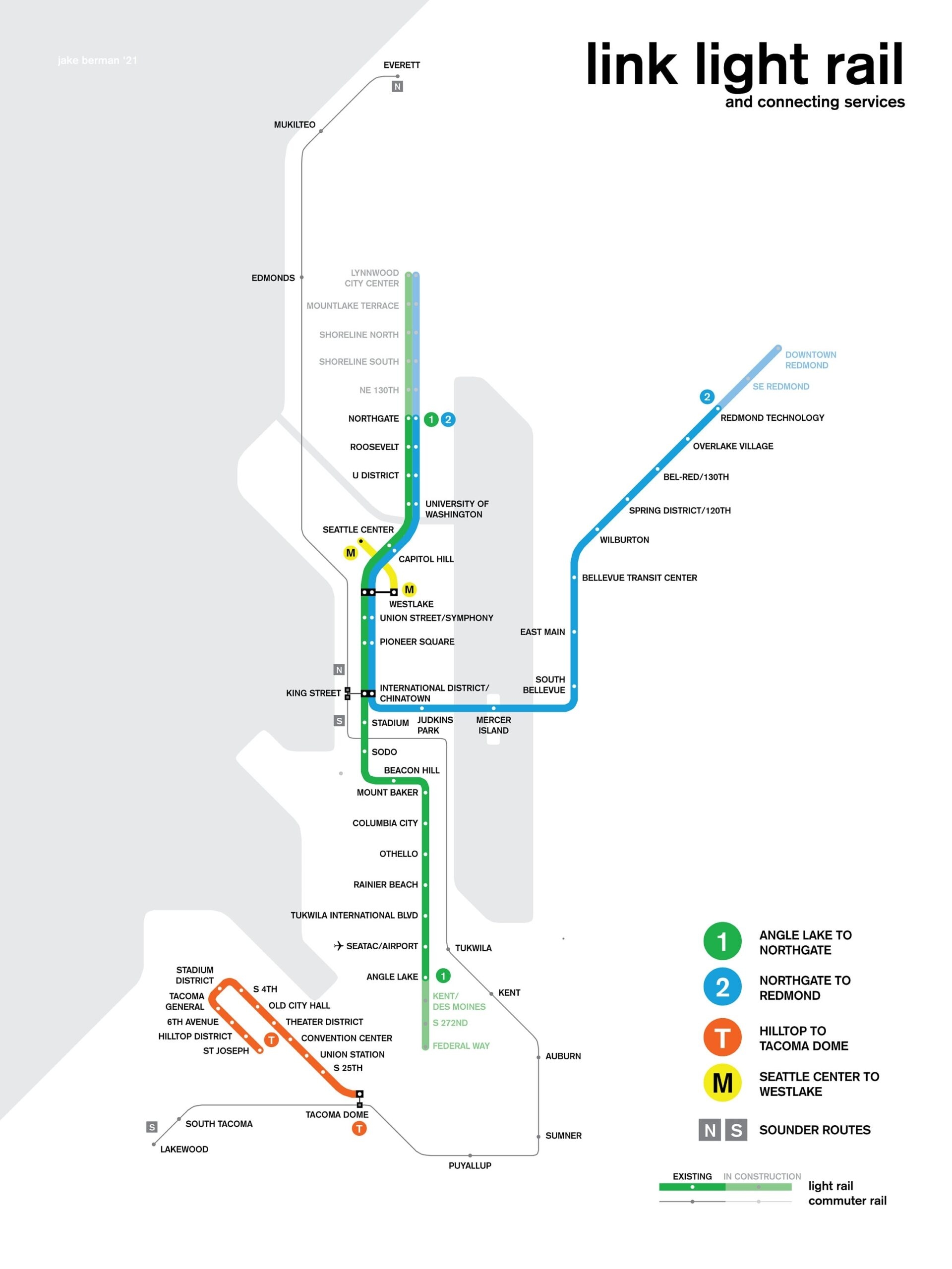 Printable Seattle Light Rail Map Free Printable Map