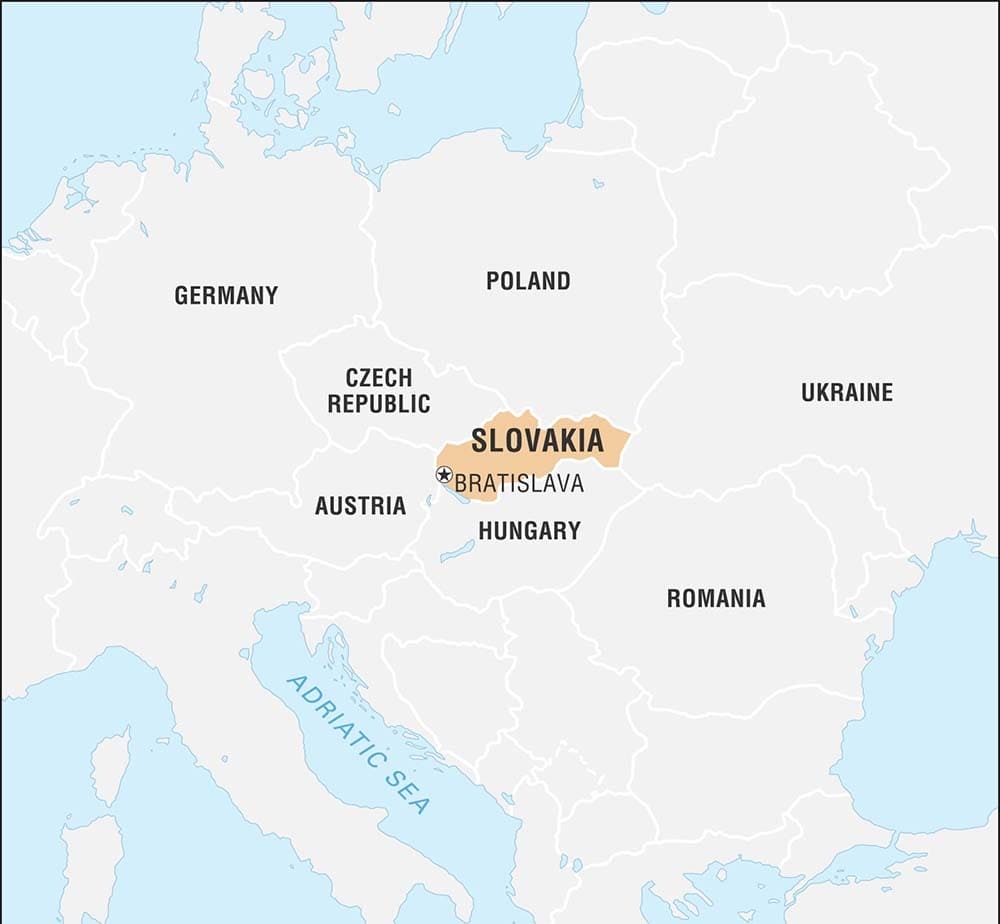 Printable Slovakia Map In World Free Download And Print For You 