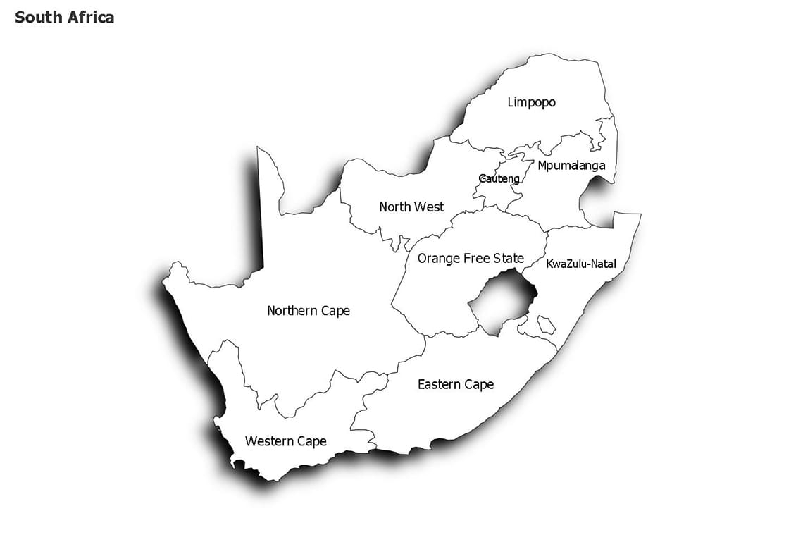 Printable South Africa Blank Map Free Download And Print For You 