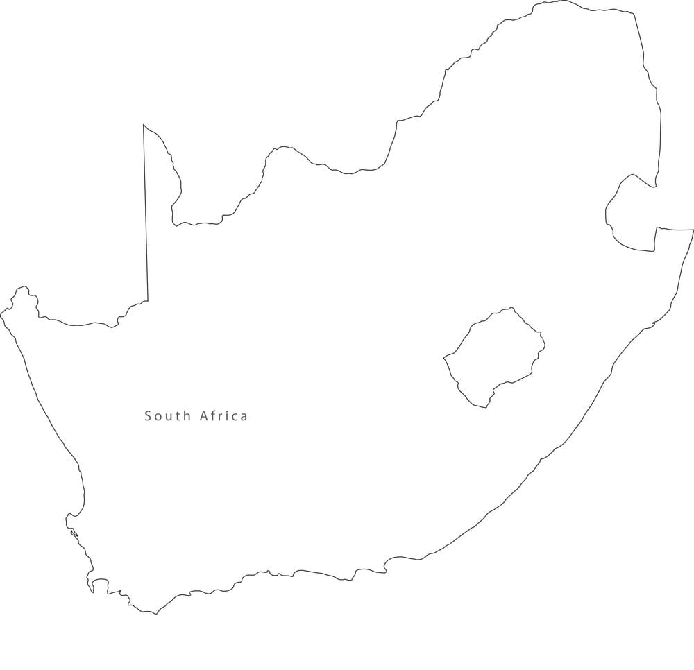Printable South Africa Blank Map Free Download And Print For You 