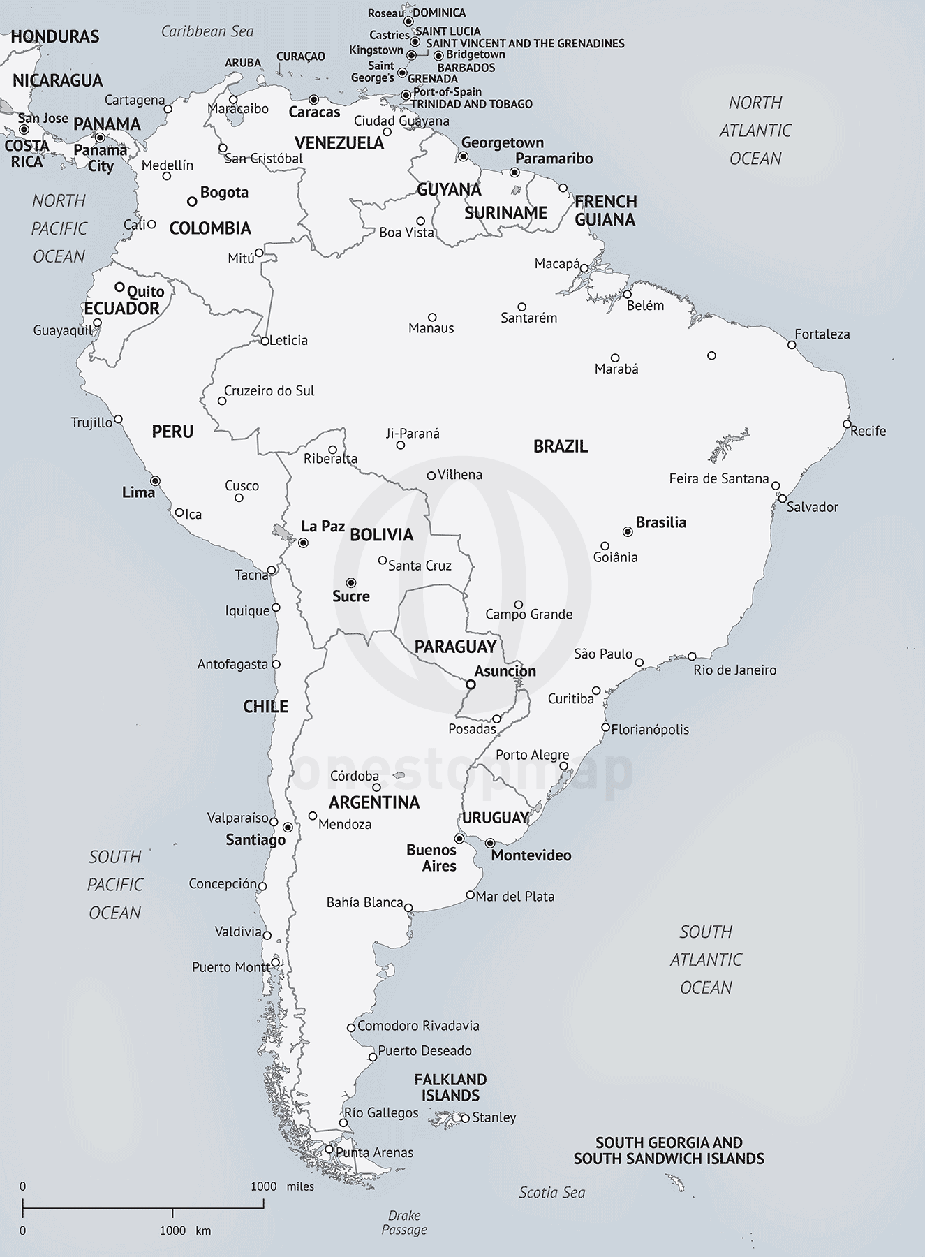 Printable South America Map PrintableLib