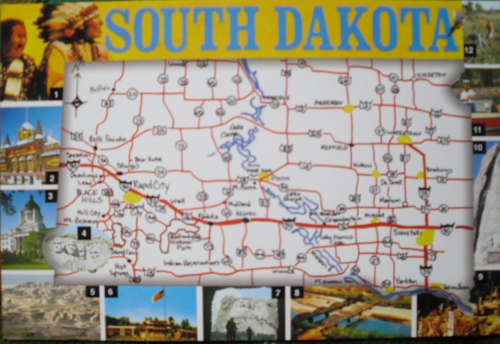Printable South Dakota Map Of Attractions
